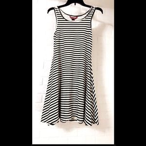 Olive green and cream striped size M casual dress